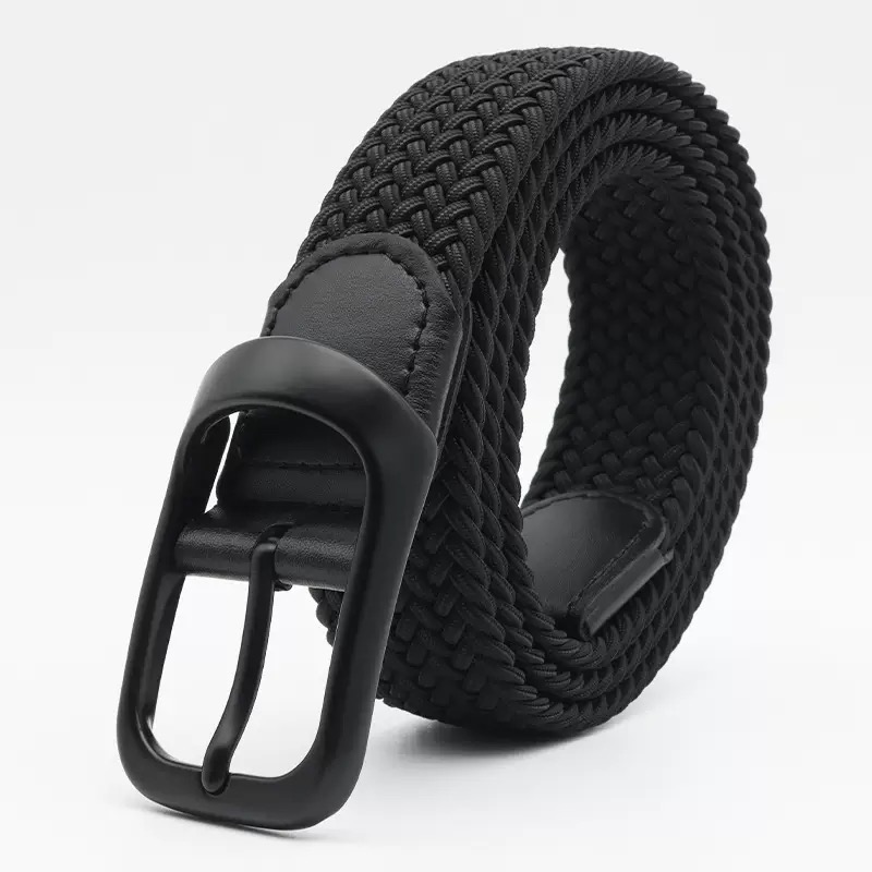 Jiwuu腰带百搭裤松紧腰带送礼运动男简约风军训无孔皮带松紧编织
