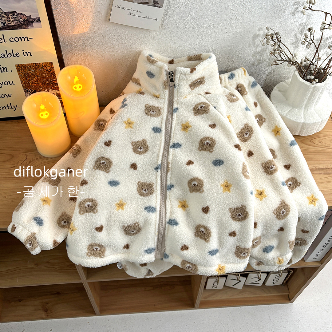 儿童双面绒家居服春秋套装外穿校服内搭神器软糯亲肤舒适保暖睡衣