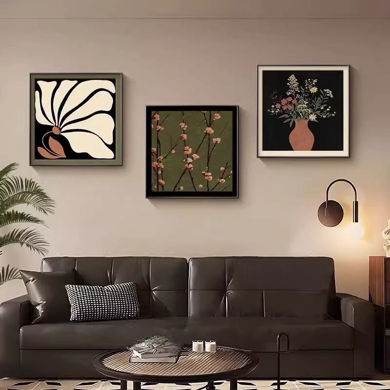 法式中古风客厅装饰画高级感小众大气玄关新房餐厅壁画轻奢挂画