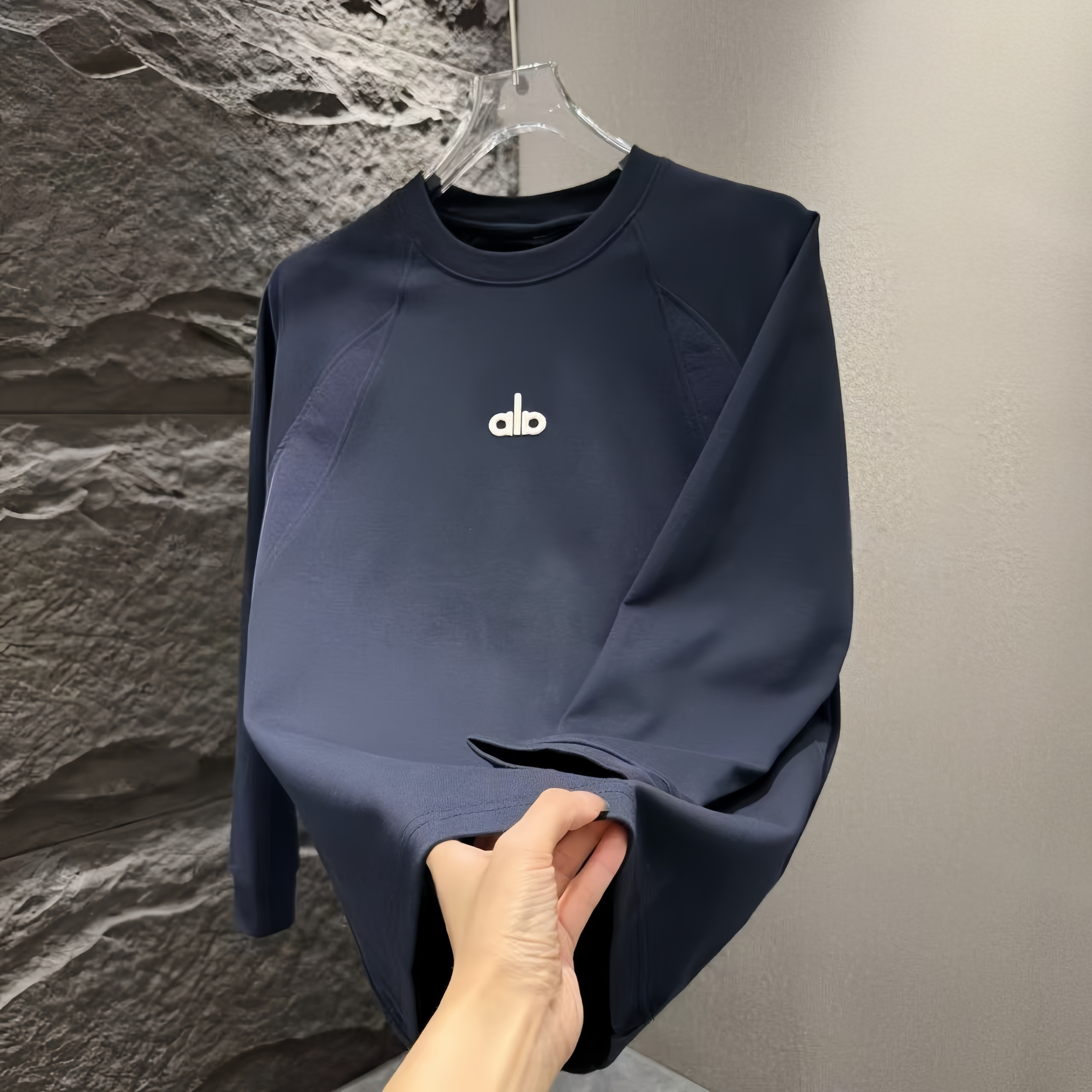 秋季男士新款韩版时尚简约休闲百搭潮流宽松字母刺绣拼接圆领卫衣