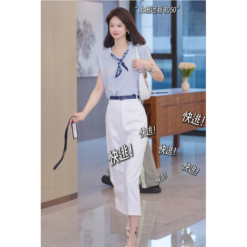 夏季新款时尚宽松显瘦小飞袖上衣2025收腰半身裙高级感减龄两件套