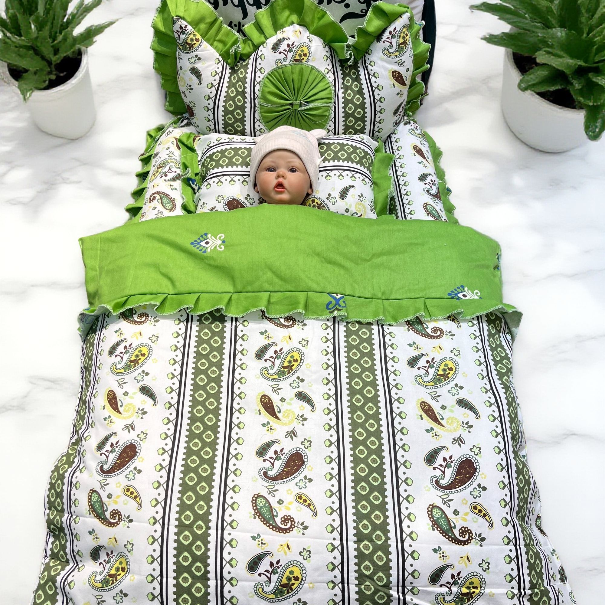 新生儿婴儿保暖睡窝套褥子被子枕头三件套udan【新疆包邮】纯棉冬季