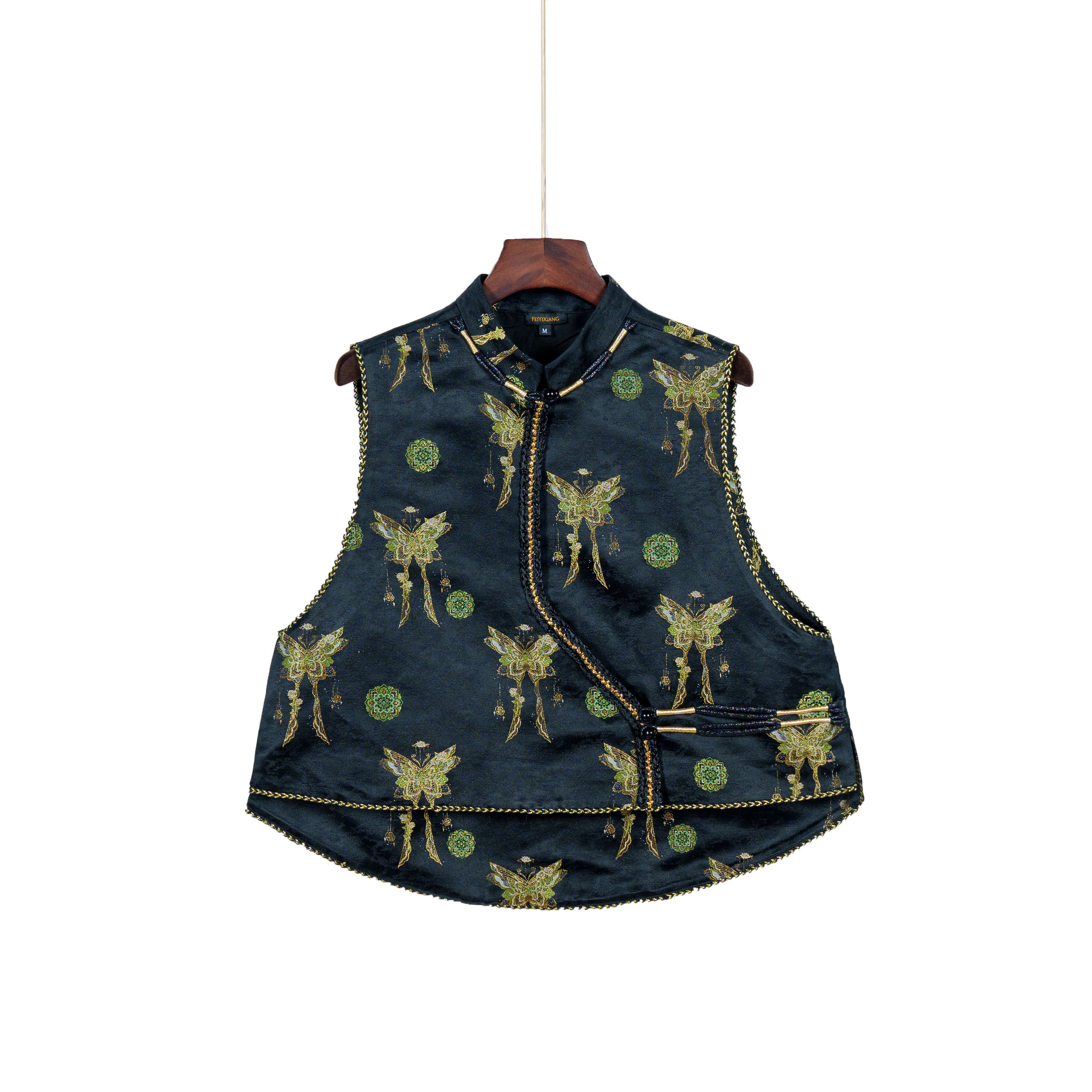 朱总原创设计XZM048N璇玑蝶影·玫瑰冰绡裥马夹