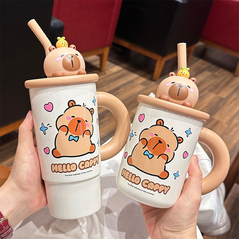 女生高颜值水杯冰霸杯大容量茶水分离家用办公室喝水杯子吸管杯