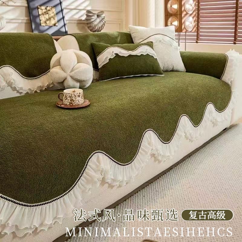 轻奢法式四季通用沙发垫防滑新款高级盖布直排皮沙发一片式坐垫子