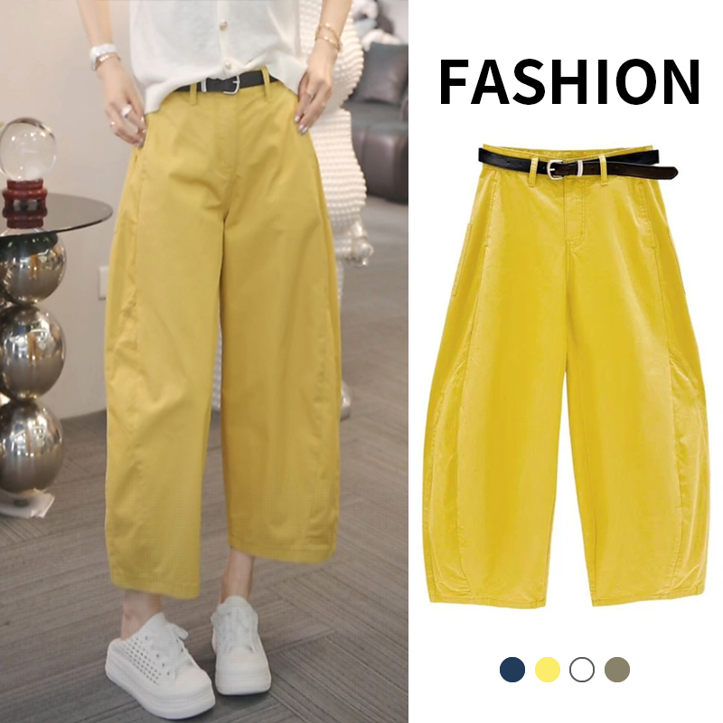 炸街女裤休闲八分裤今年超火花苞裤百搭时尚宽松遮肉显瘦裤子夏季