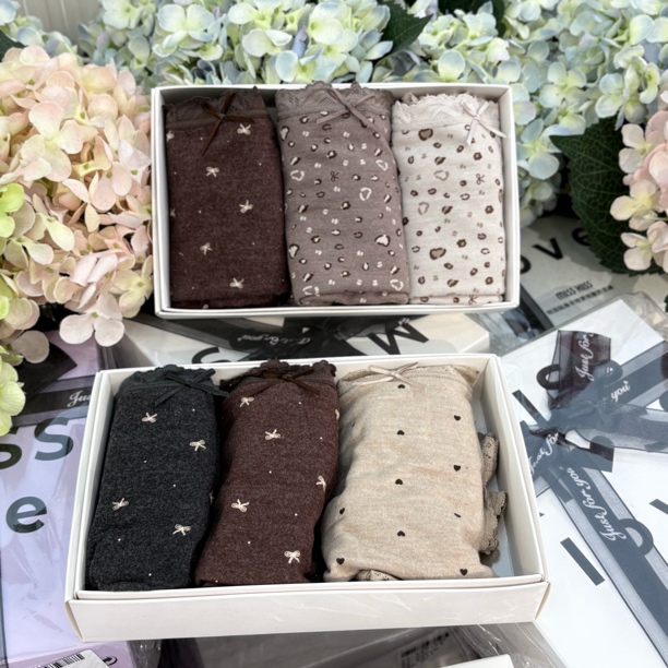 美拉德色系～90-135斤中高腰磨毛舒适保暖包臀女士内裤