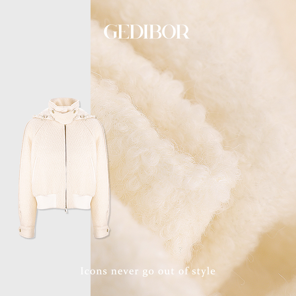 XUEXUE丨颗粒羊毛呢面料90白鸭绒内胆时尚羽绒服GD25-WT675