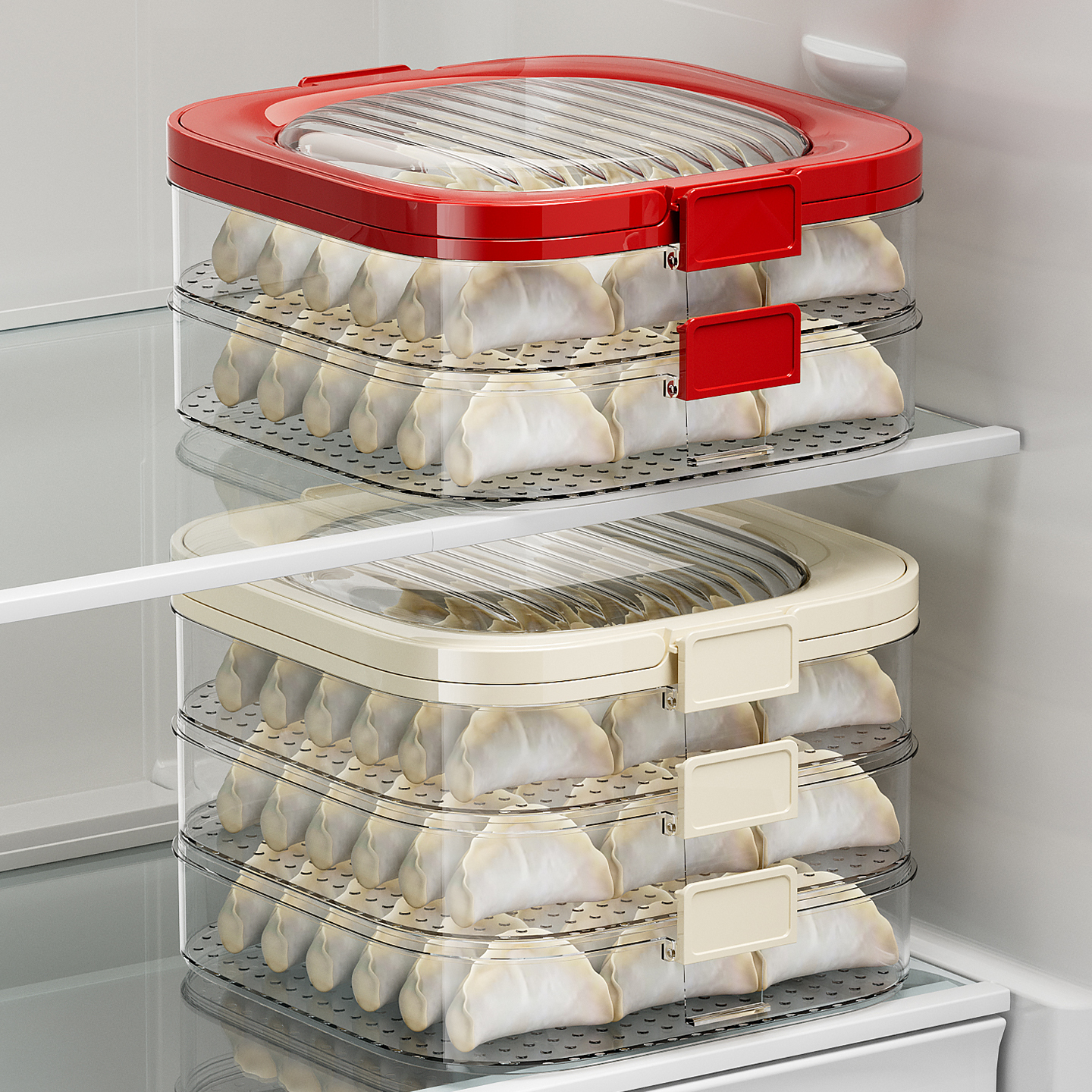 冷冻用密封保鲜盒分格饺子盒冻饺子冰箱速冻水饺盒馄饨保鲜收纳盒