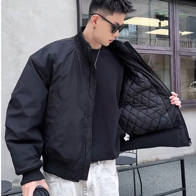 雅鹿美式bomber飞行夹克九江羽绒服男冬季加厚高级外套立领工装棒