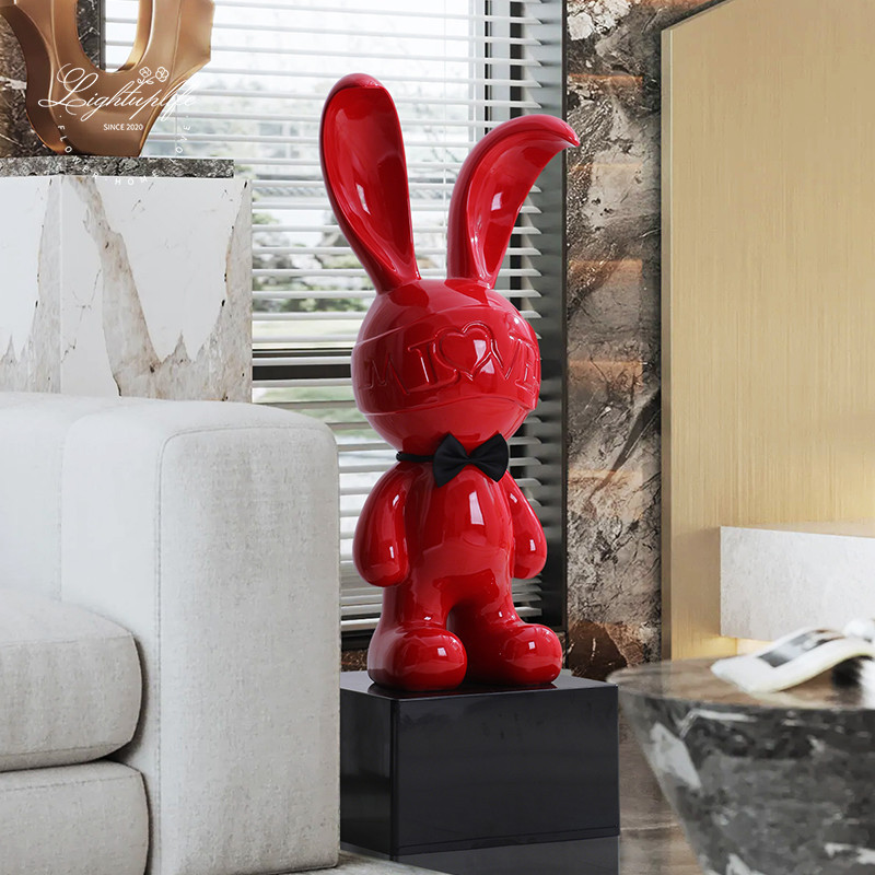 客厅摆件大型落地兔子公仔存钱罐轻奢高档电视柜旁边乔迁新居礼物