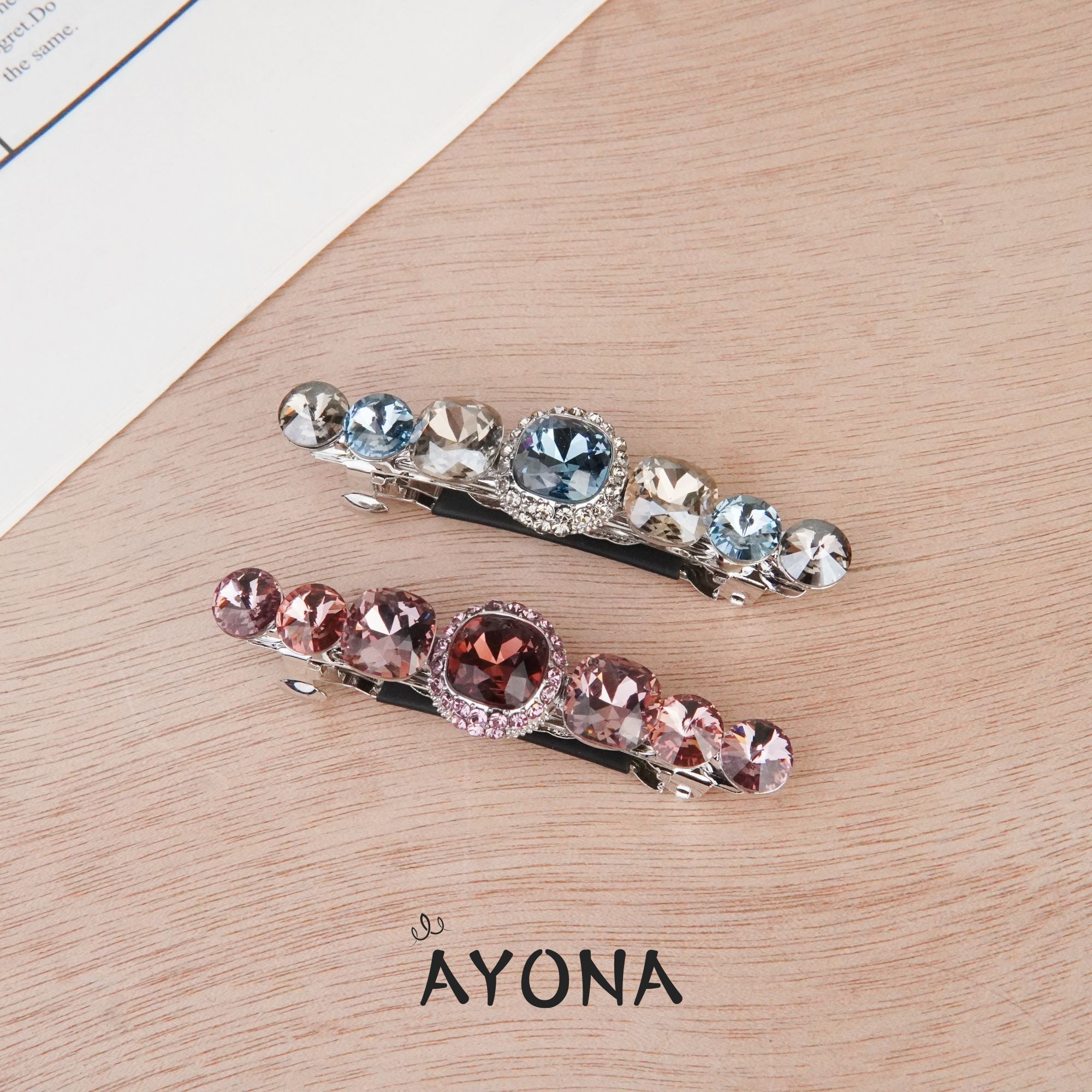 【GH001】施家钻高级感6厘米边夹半扎发夹优雅高级轻奢千金风头饰