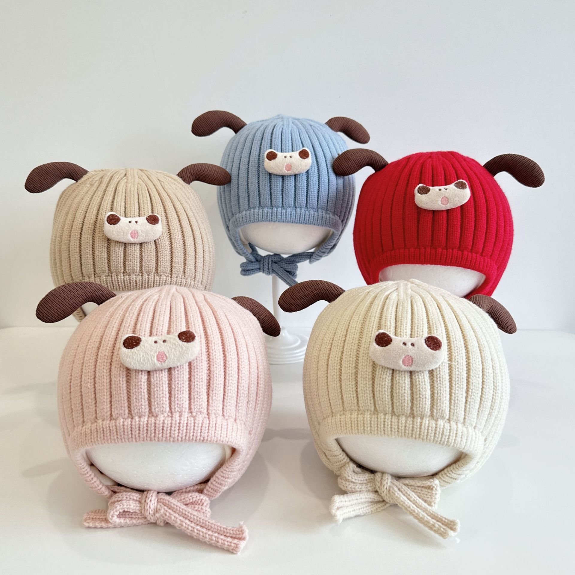 秋冬新品秋新品帽子秋护耳帽宝宝针织帽男孩女童防风加厚宝宝毛线