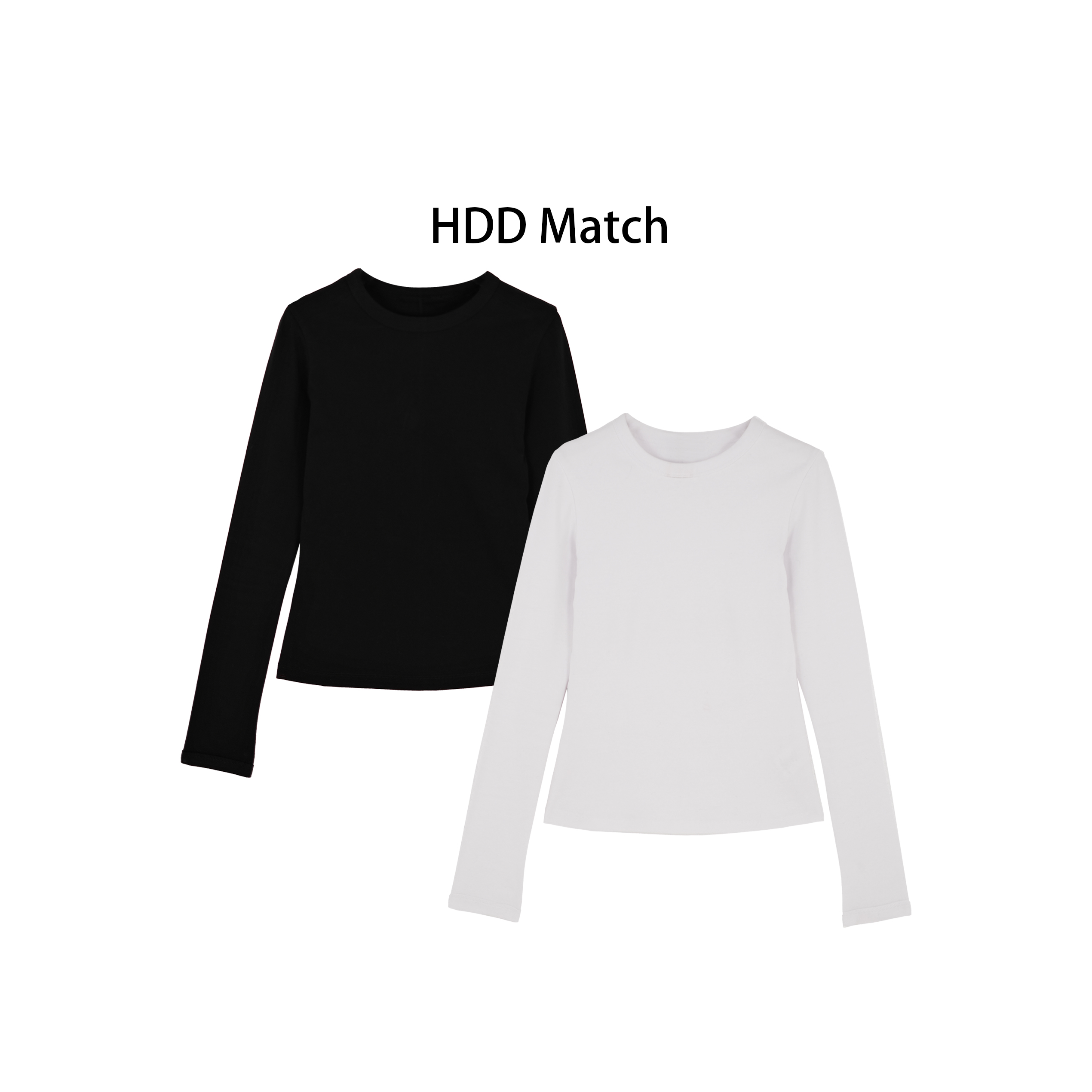 HDD- "基础修身" 棉 女款修身韩版百搭打底T恤上衣 Y9672