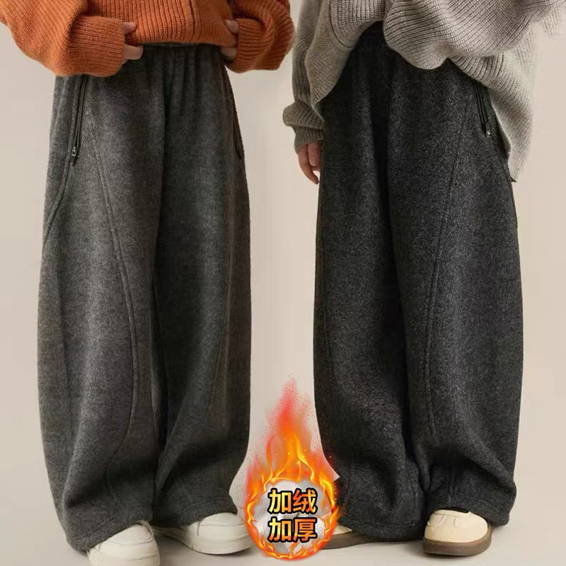 男女童松紧带长裤女韩版冬季休闲裤休闲裤童装卫裤冬装加绒加厚