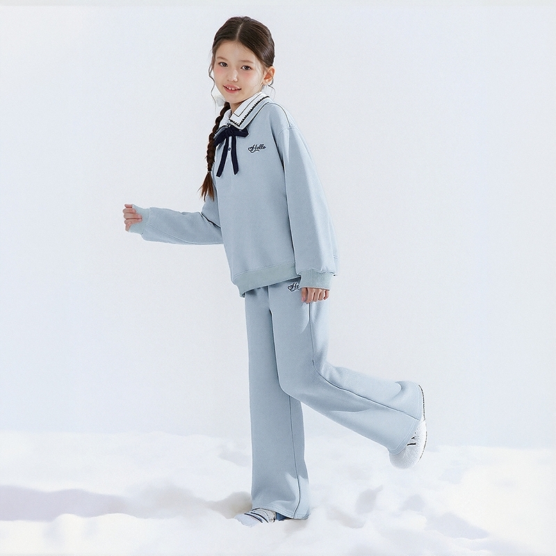 笛莎女童套装秋冬季新款儿童洋气休闲时尚长袖POLO套装-7M255T102