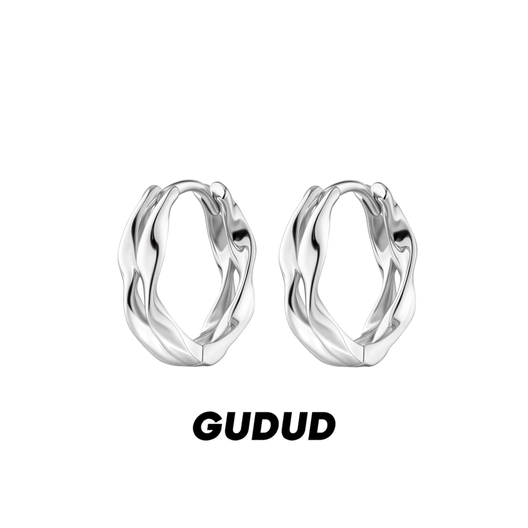 925银耳饰 双层莫比乌斯男士耳环纯银痞帅潮高级感素圈耳饰送男友