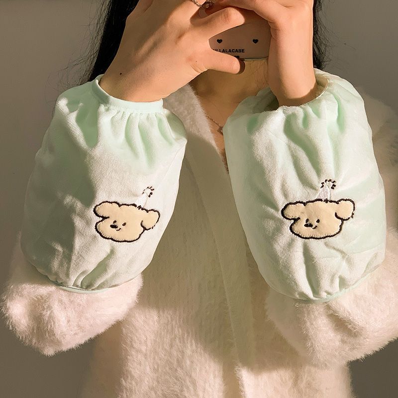 学生写字袖套成人女生可爱卡通秋冬上班耐脏防污手臂保暖套袖护袖