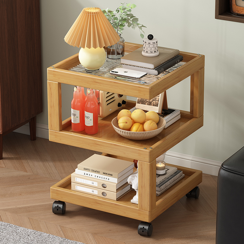 过早边几可移动带轮茶几家用小推车沙发边桌子落地床边侧边置物架