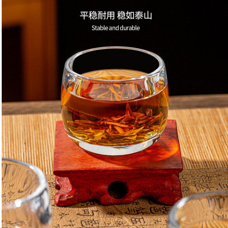 【8只装】加厚扳指杯家用透明主人杯创意加厚茶杯酒杯水杯玻璃杯