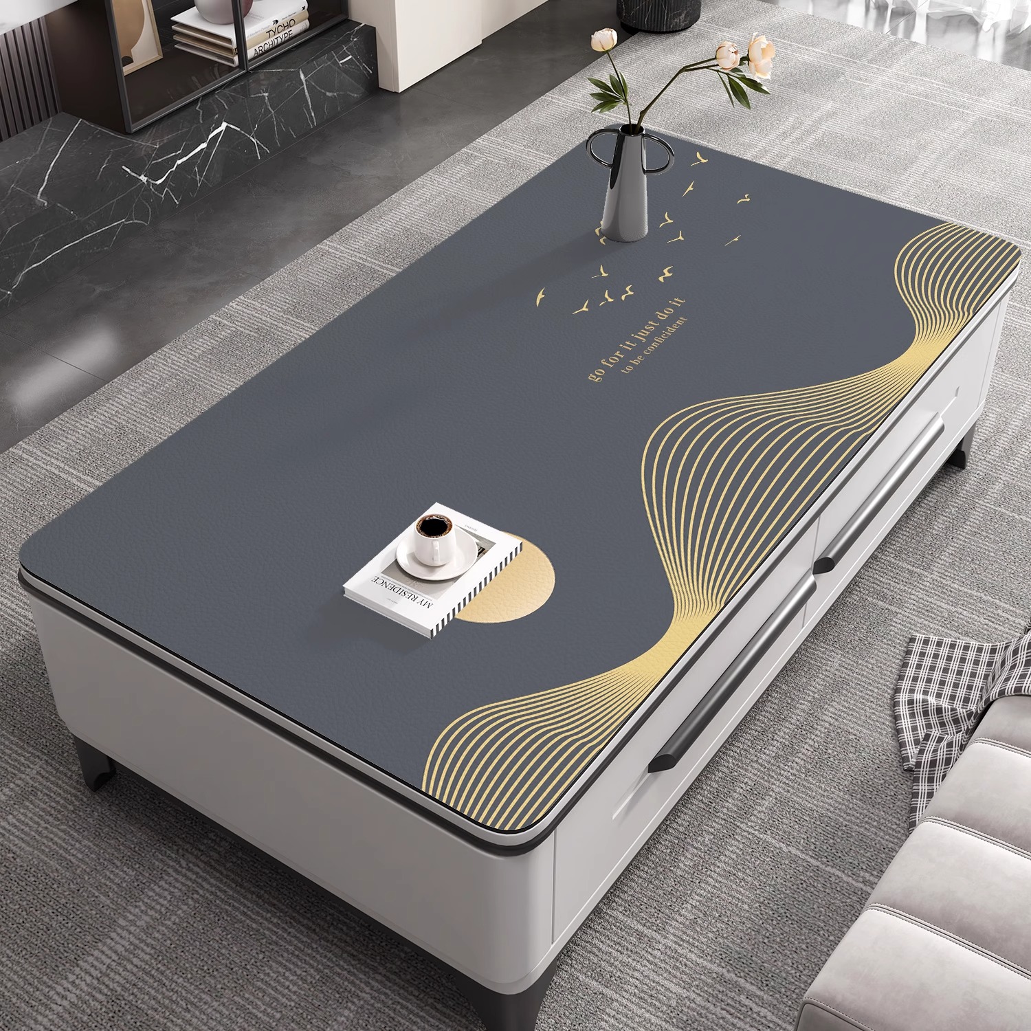 现代风茶几桌垫防水防油轻奢高级感桌面垫2025年新款客厅茶几桌布