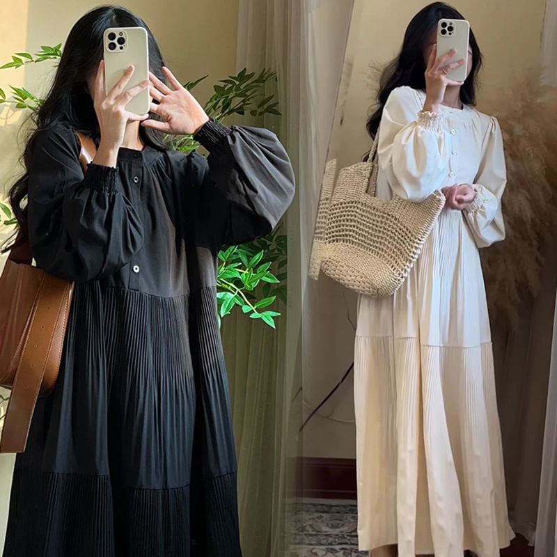 2025春季新款宽松显瘦时尚慵懒文艺风优雅温柔休闲百搭孕妇连衣裙