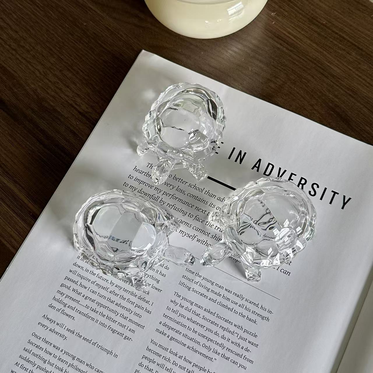 3只装透明乌龟小摆件家用创意客厅送礼摆件