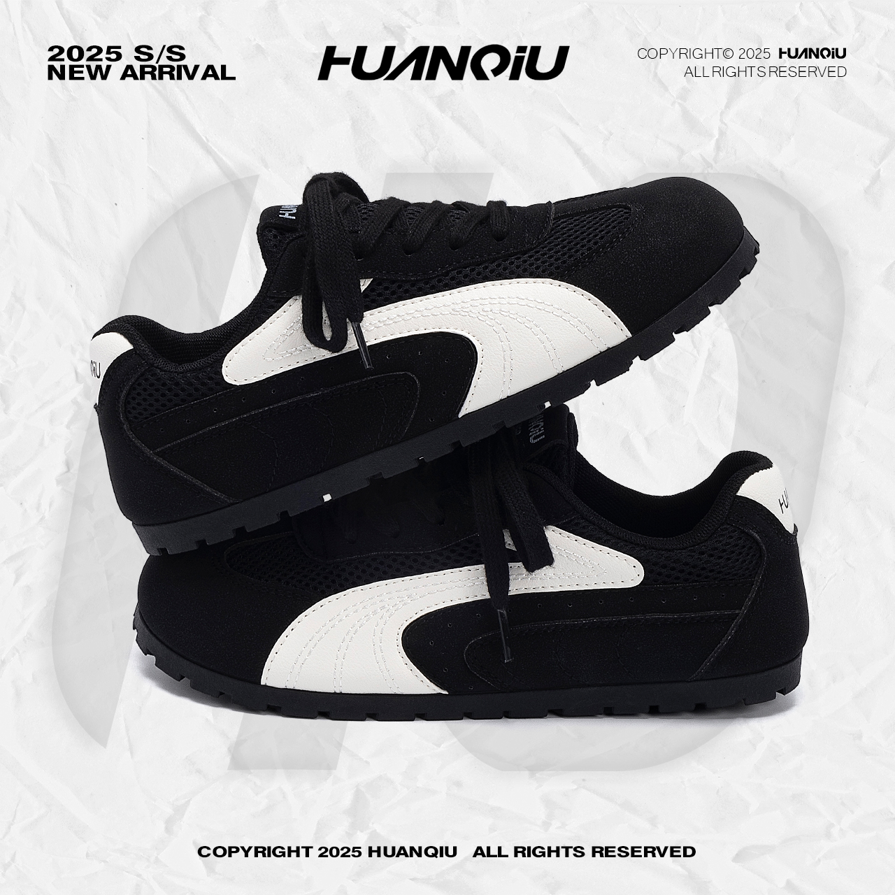 环球赛车鞋2025秋季新款轻便舒适时尚德训鞋黑色鞋子女款休闲女鞋