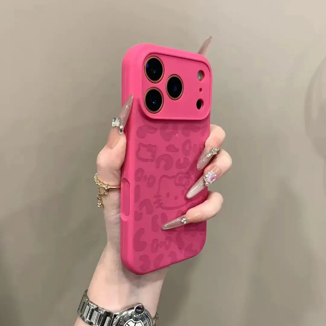 豹纹kitty猫液态硅胶适用苹果17promax手机壳iPhone16pro全包女15
