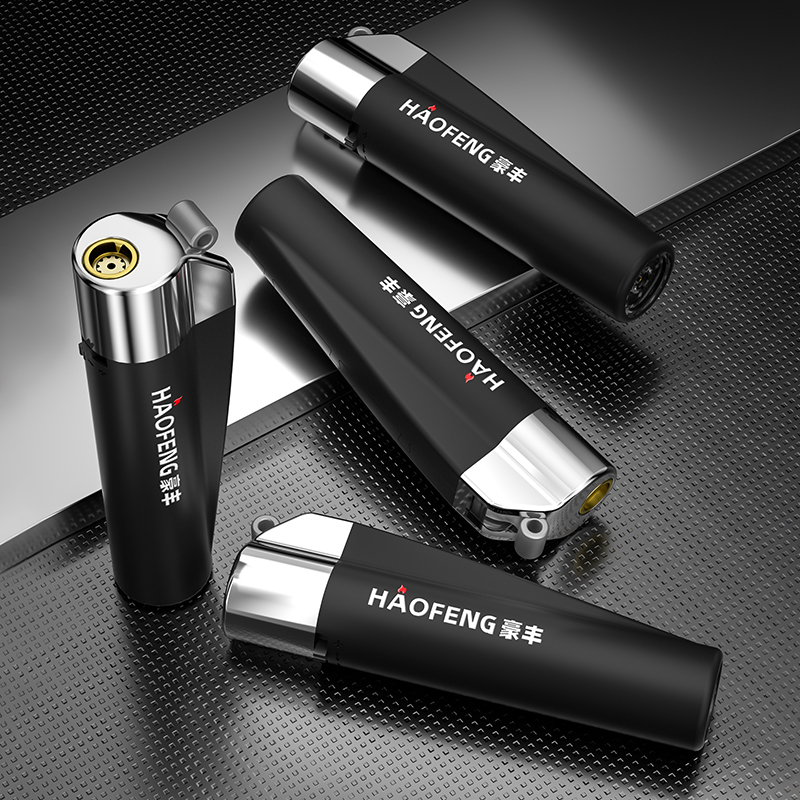 男士黑色潮流防风直冲蓝焰创意金属材质可充气批发定制订做印字