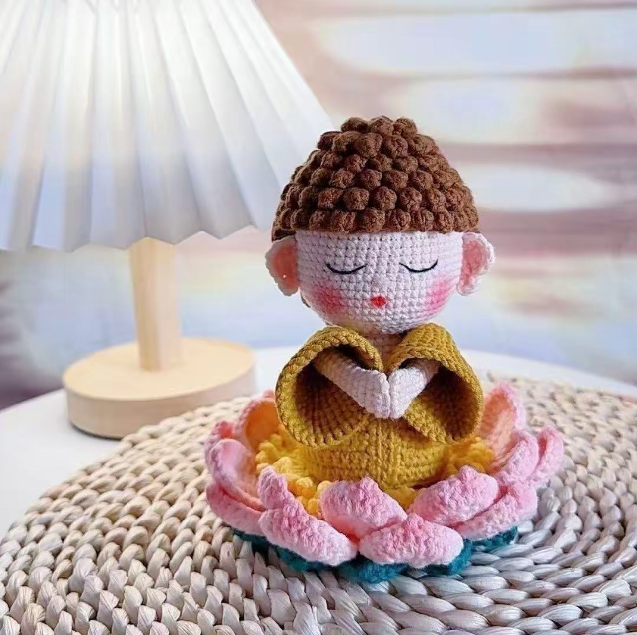 【时来运转】莲花佛陀车载diy毛线钩针钩织编织材料手工自制挂件