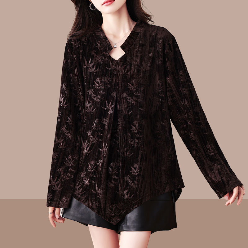 大码女装2025秋季时尚新款复古舒适高档气质遮肉宽松显瘦长袖上衣