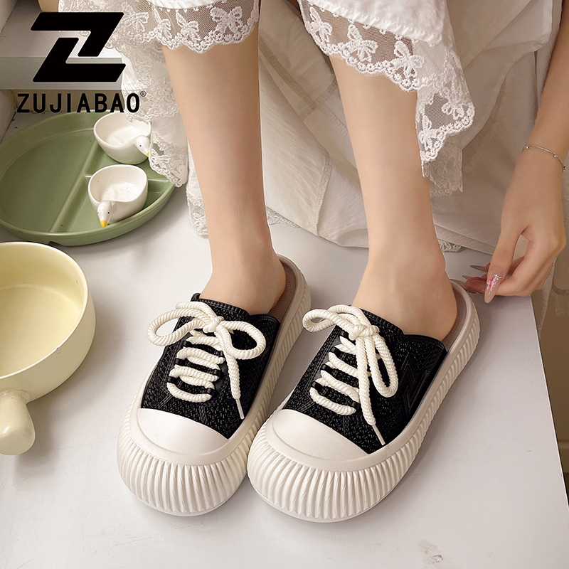 足家宝夏季网红凉鞋洋气轻便爆款超软时尚学生休闲防滑室内懒人鞋