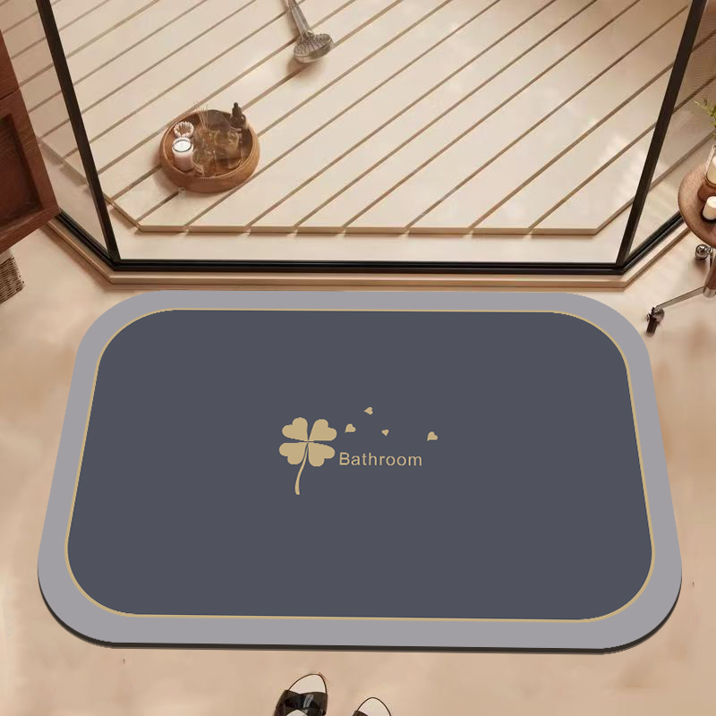 梦动四叶草家用卫生间地垫防滑吸水垫浴室门垫洗手间速干脚垫橡胶