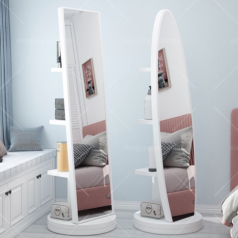 【2.5万人收藏】镜子全身穿衣落地镜女生家用卧室试衣镜ins风旋转