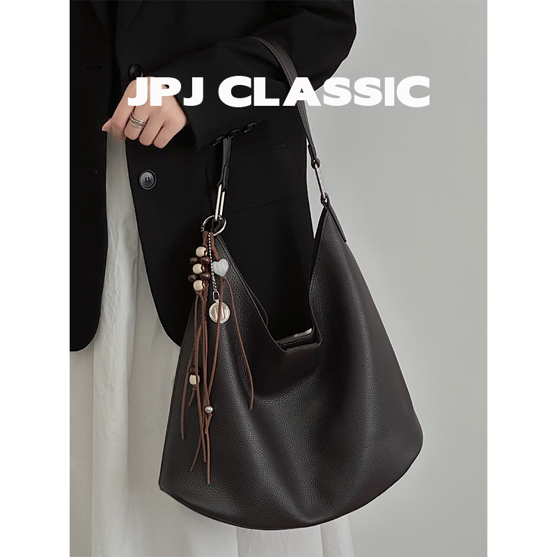 jpj头层牛皮托特包女单肩腋下包大容量通勤妈咪包慵懒风1881