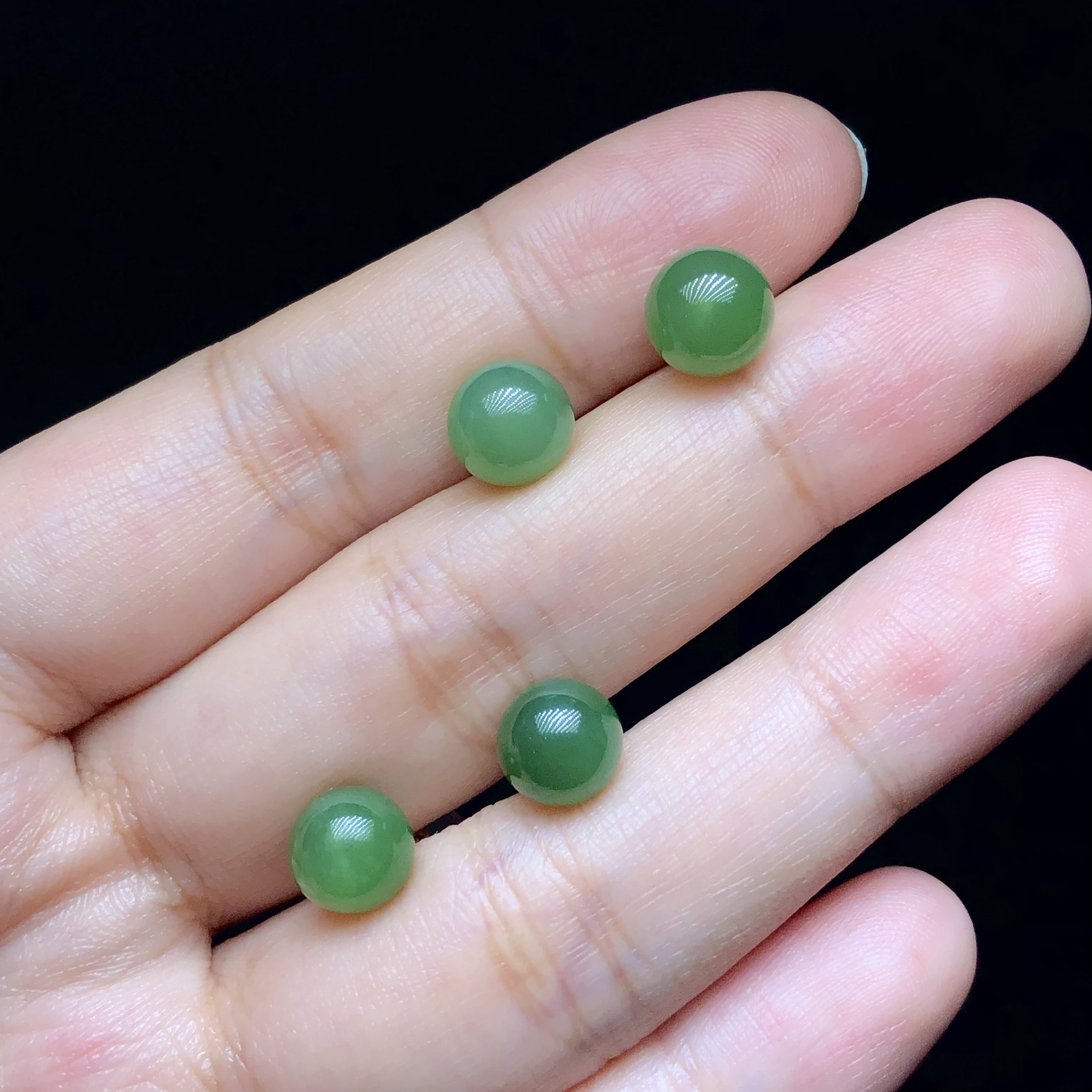 【云上叙】18K金和田玉耳钉-多样性发其一-7.5mm-V83016-k（商城）