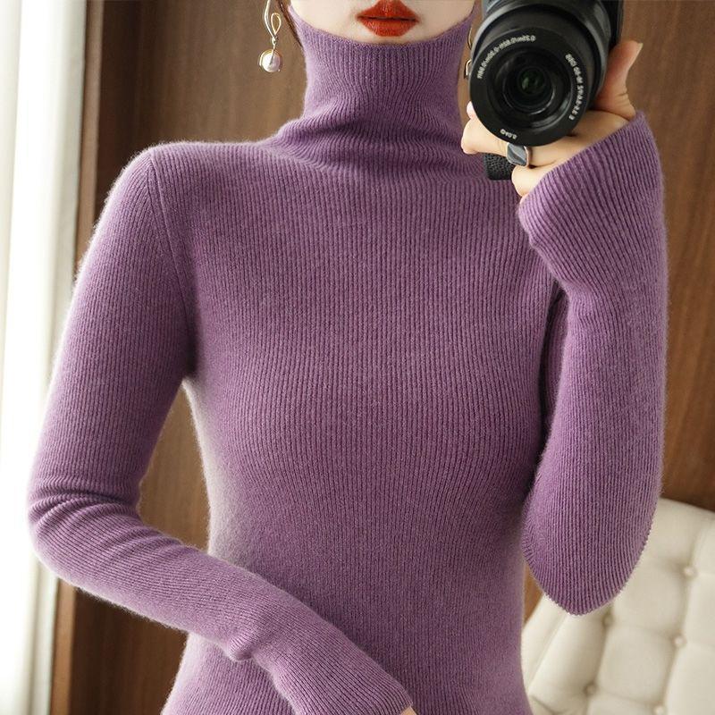 衫领堆堆百时尚修身搭搭打底时髦显瘦配衫高领毛衣洋气针织内秋冬