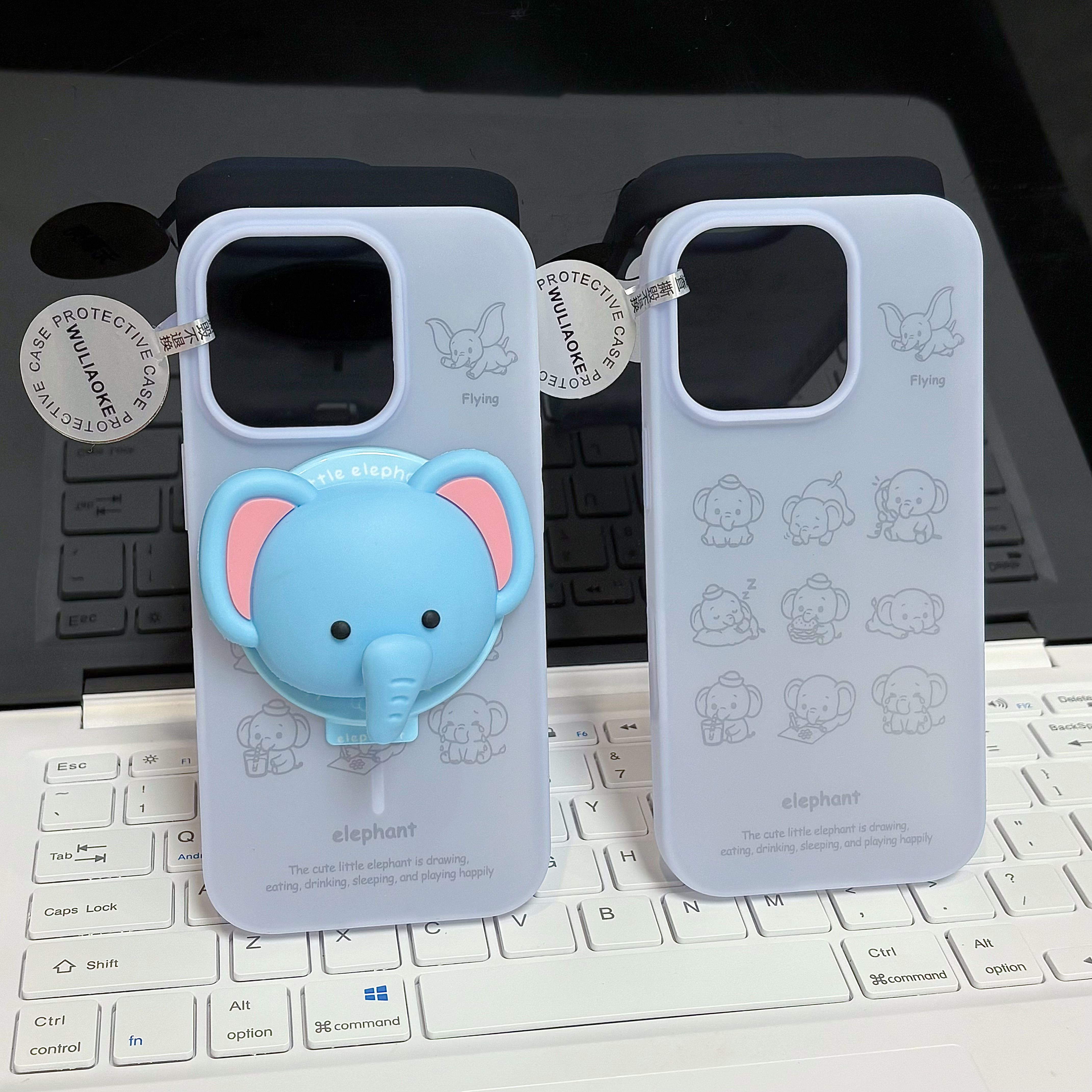 磁吸大象半透液态硅胶ai一体按键适用苹果iPhone16promax手机壳