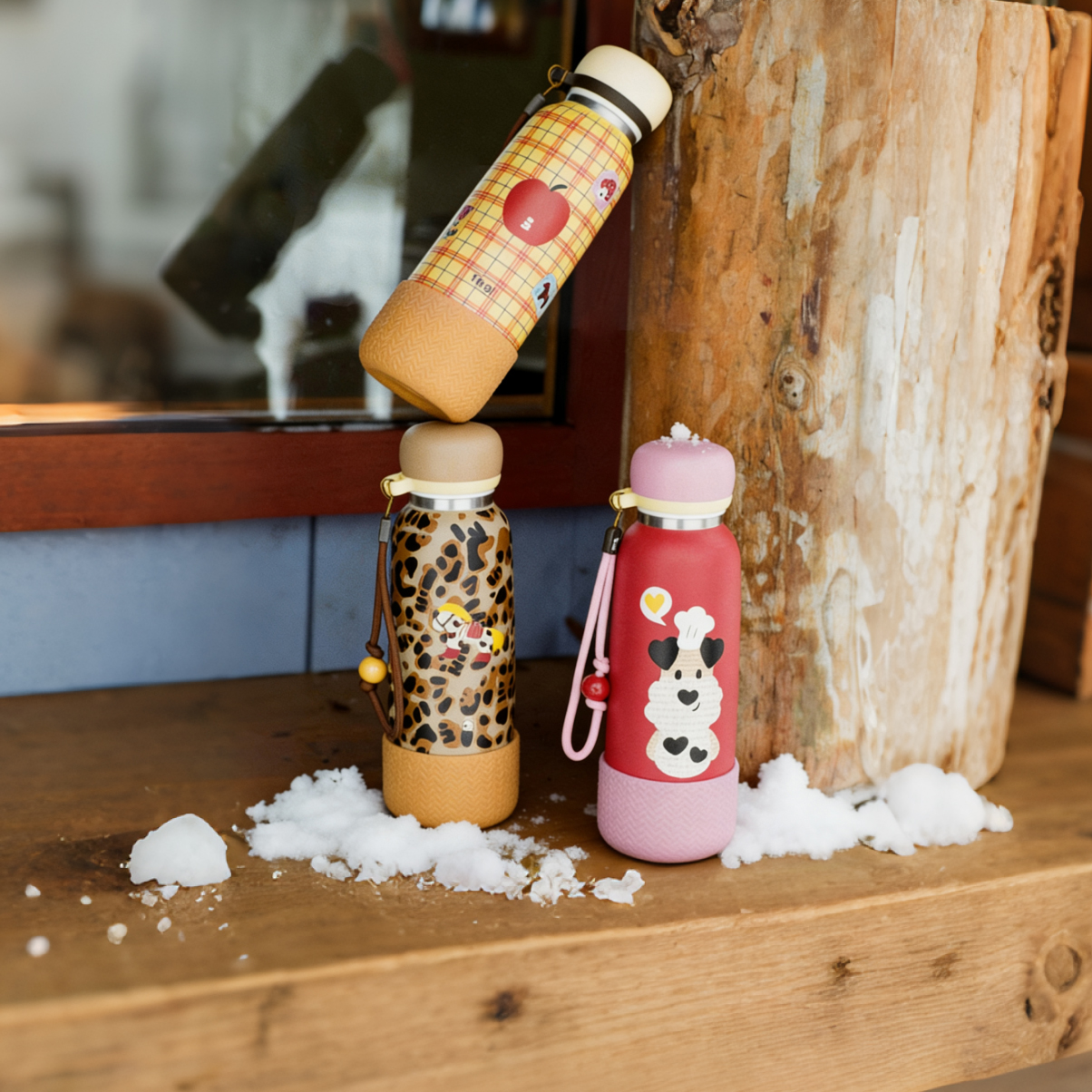 Tagi.《塔皮团圆》复古大容量吸管保温杯不锈钢吸管杯随行杯