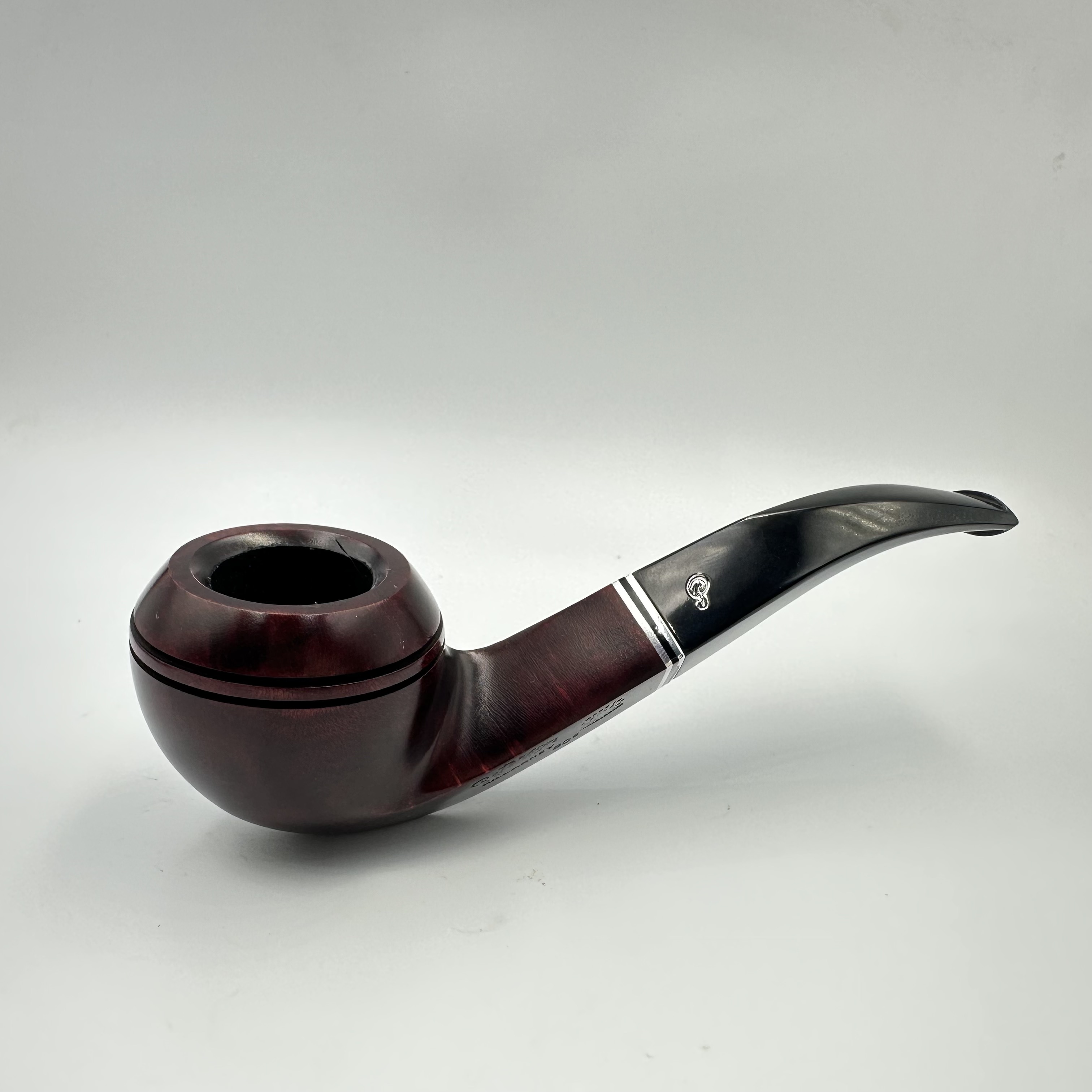 爱尔兰Peterson彼得森基拉尼双银色圈80s弯式牛头犬式石楠木烟斗