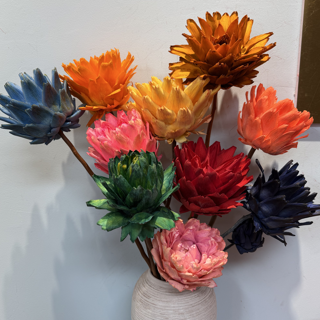 多巴胺洋蓟永生花六只组合电视柜花束玄关花束餐桌装饰花束