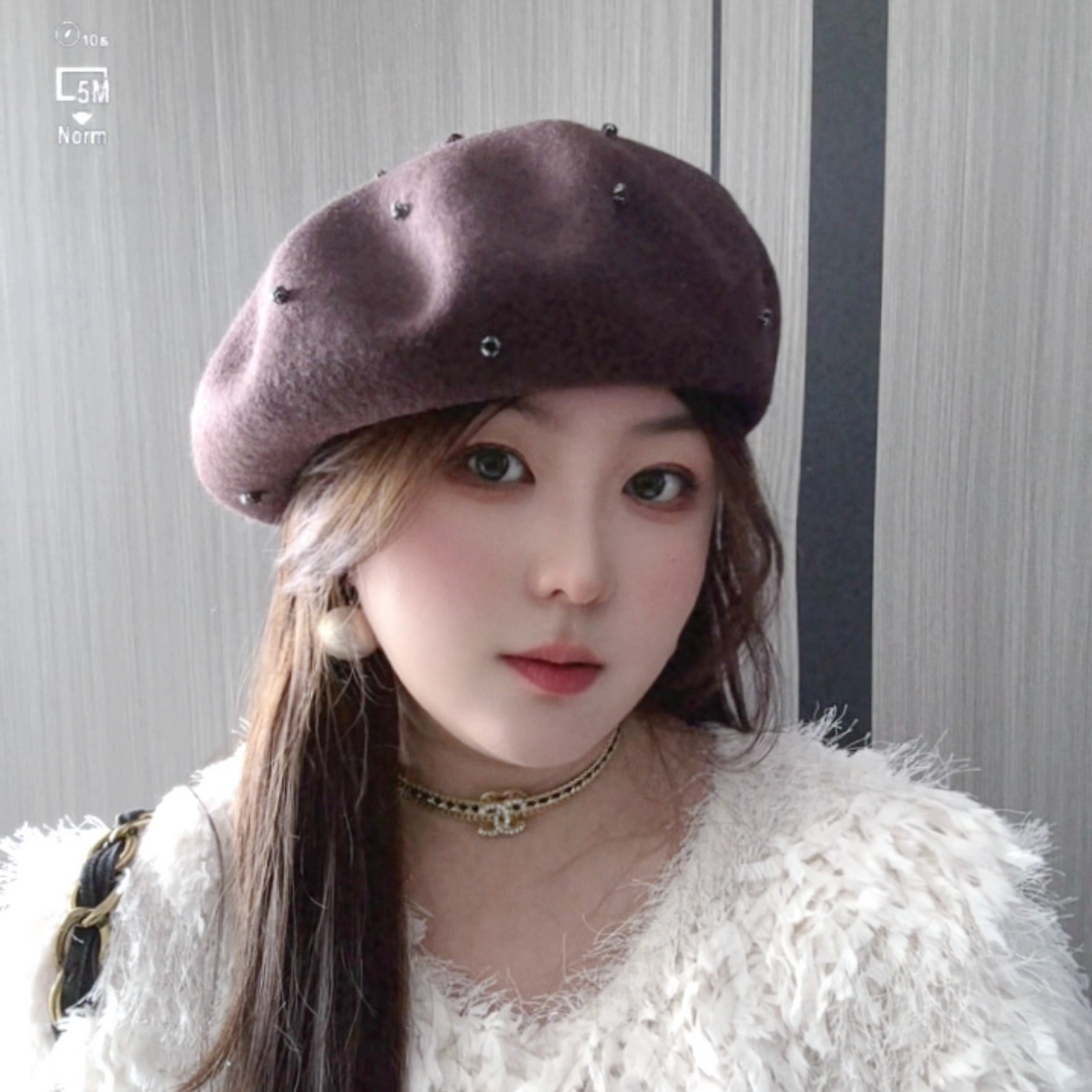 秋冬大版羊毛蓓蕾帽时尚百搭小钻设计气质画家帽显脸小