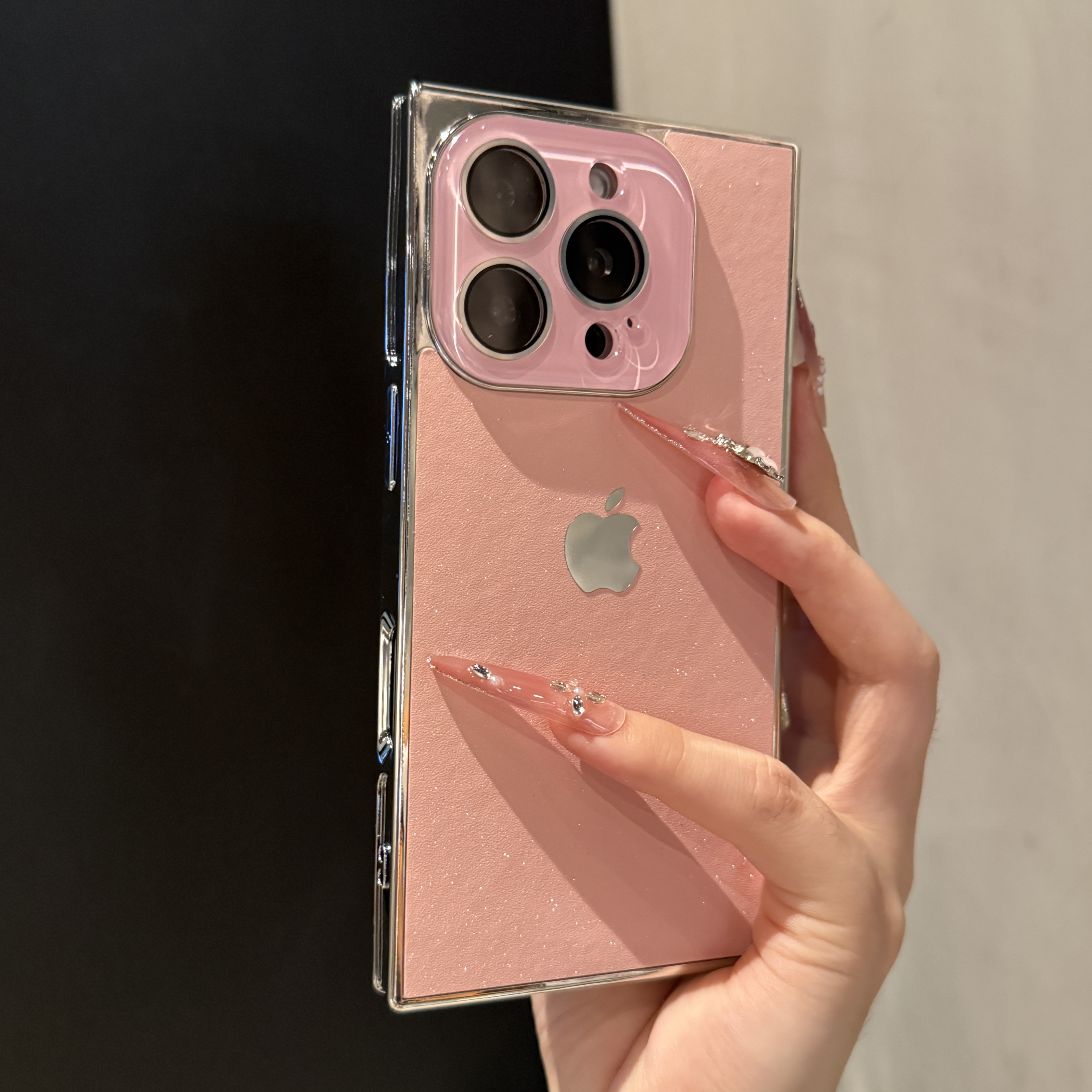 新款方形奢华闪粉适用iPhone16promax手机壳15promax苹果14时尚13