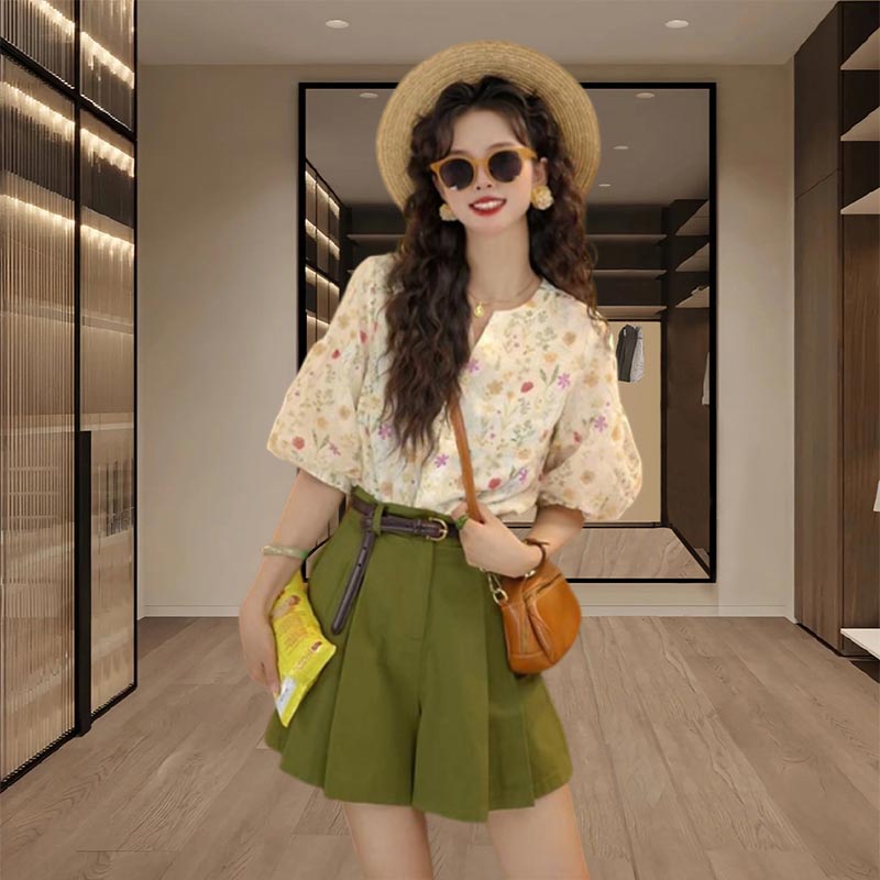 香朵儿洋气慵懒风温柔衬衫休闲裤2025年夏季新款百搭两件套女装