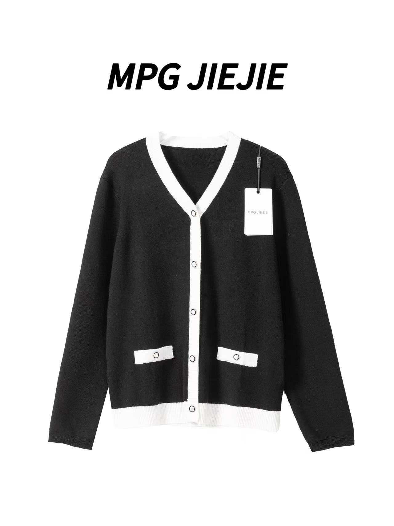 MPG JIEJIE【冬日女主角】25早秋绵羊毛黑白拼毛衣