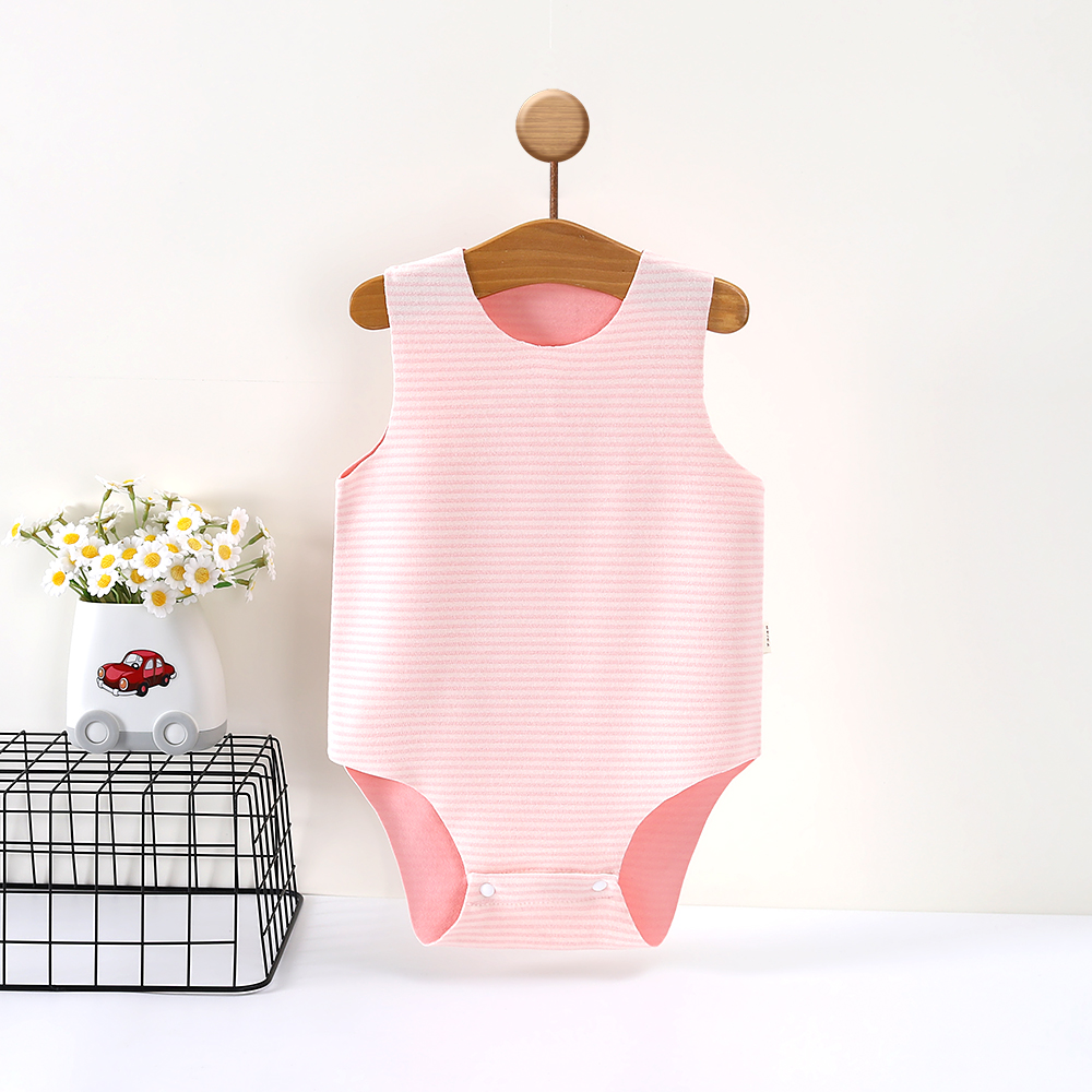 婴儿德绒包屁衣无袖背心秋冬宝宝衣服三角春秋保暖哈衣连体衣爬服