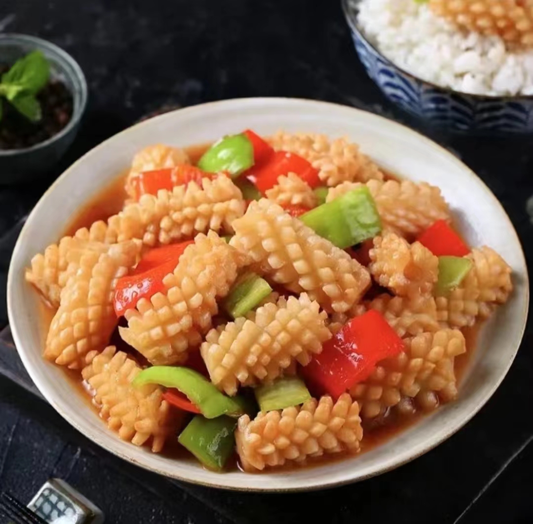 【鱿鱼花工厂店】新鲜速冻鱿鱼花 鱿鱼卷 鲜切目鱼花 火锅 250克/包