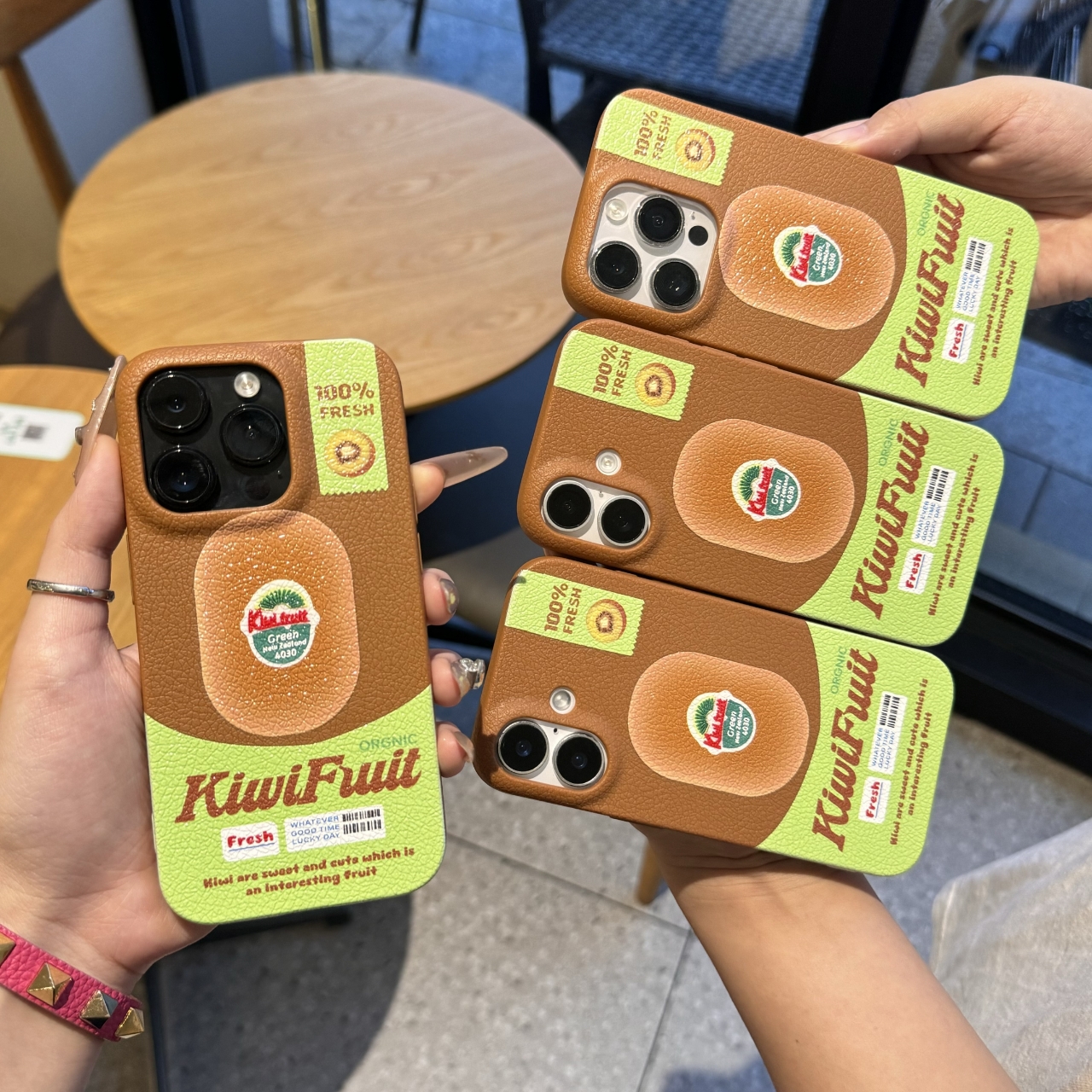 趣味创意猕猴桃仿皮纹适用苹果iPhone12/13/14/15手机壳防摔8