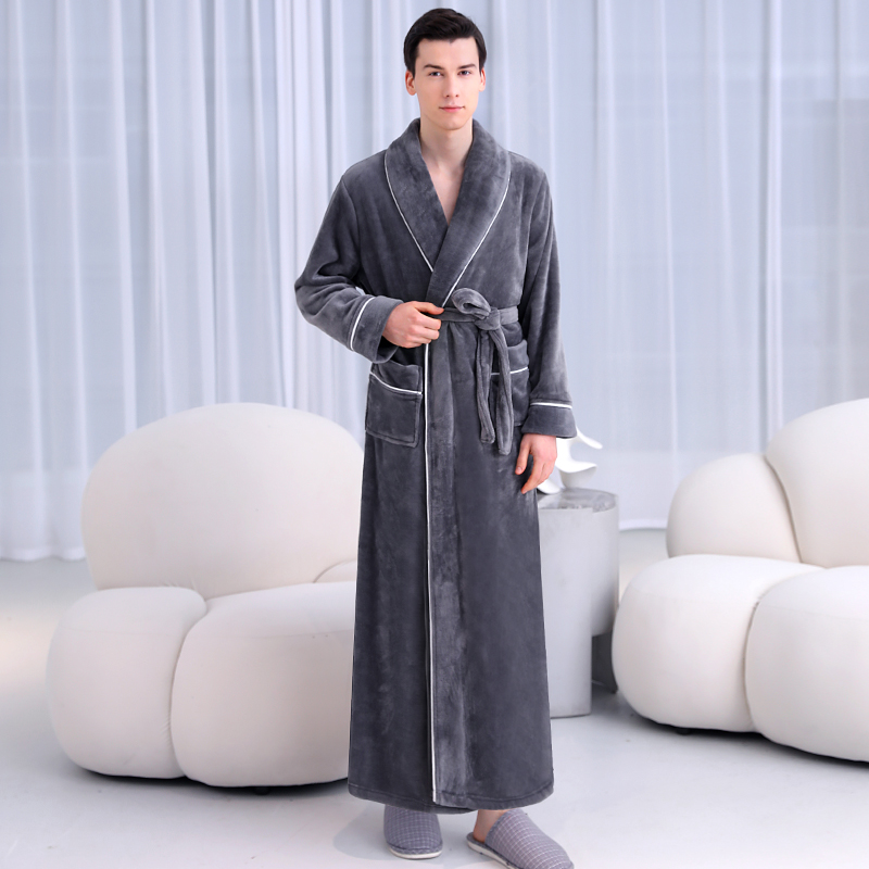 睡袍男加长款2025年秋冬新款珊瑚绒加厚保暖睡衣冬季爆款男士浴袍
